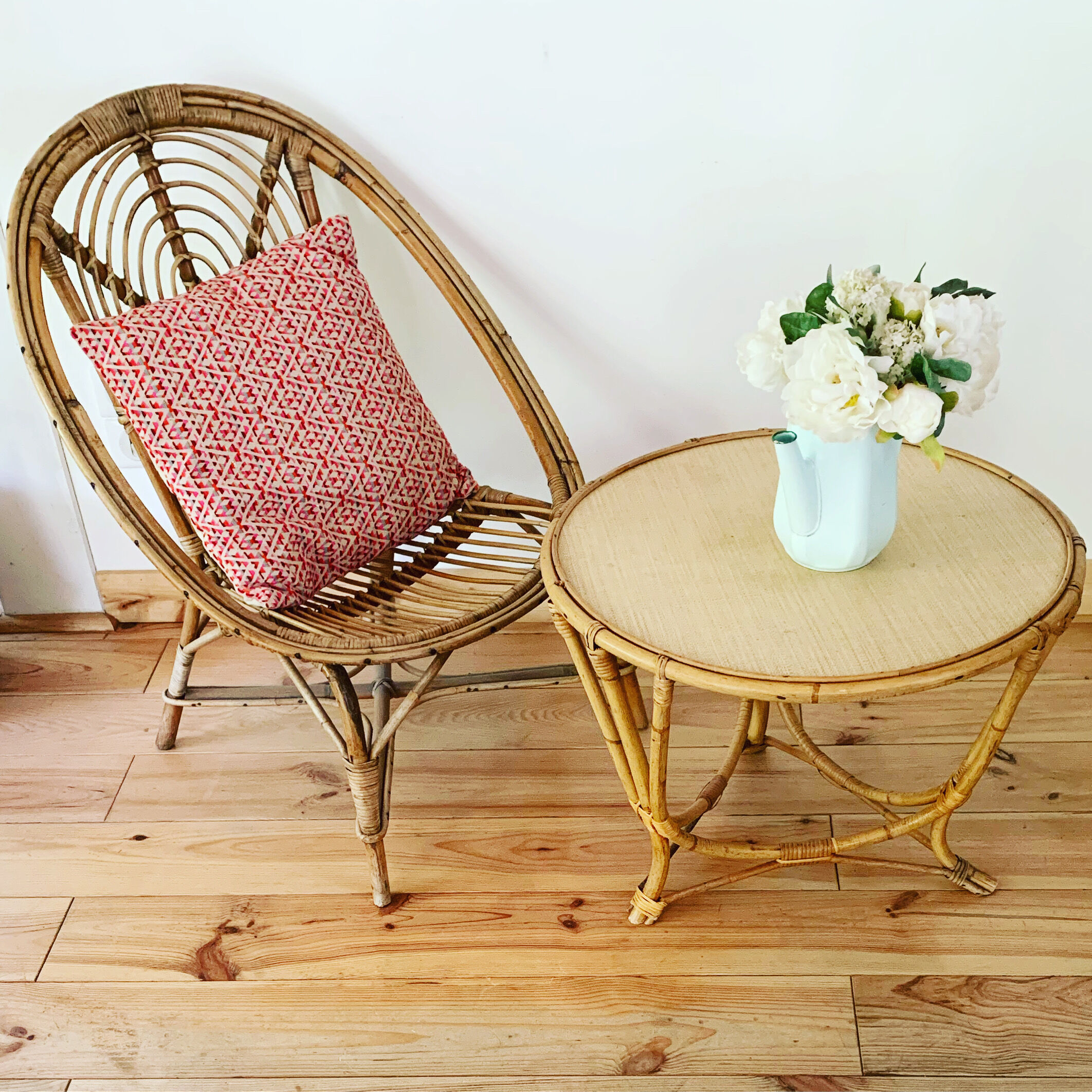 Vintage rattan coffee table