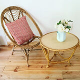 Vintage rattan coffee table