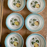 Set of 6 Clairefontaine Graves pear slip plates
