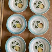 Set of 6 Clairefontaine Graves pear slip plates