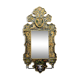 Eglomise glass mirror with scrollwork and branch races decoration