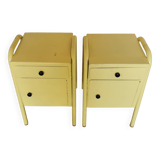 Pair of boarding school bedside tables