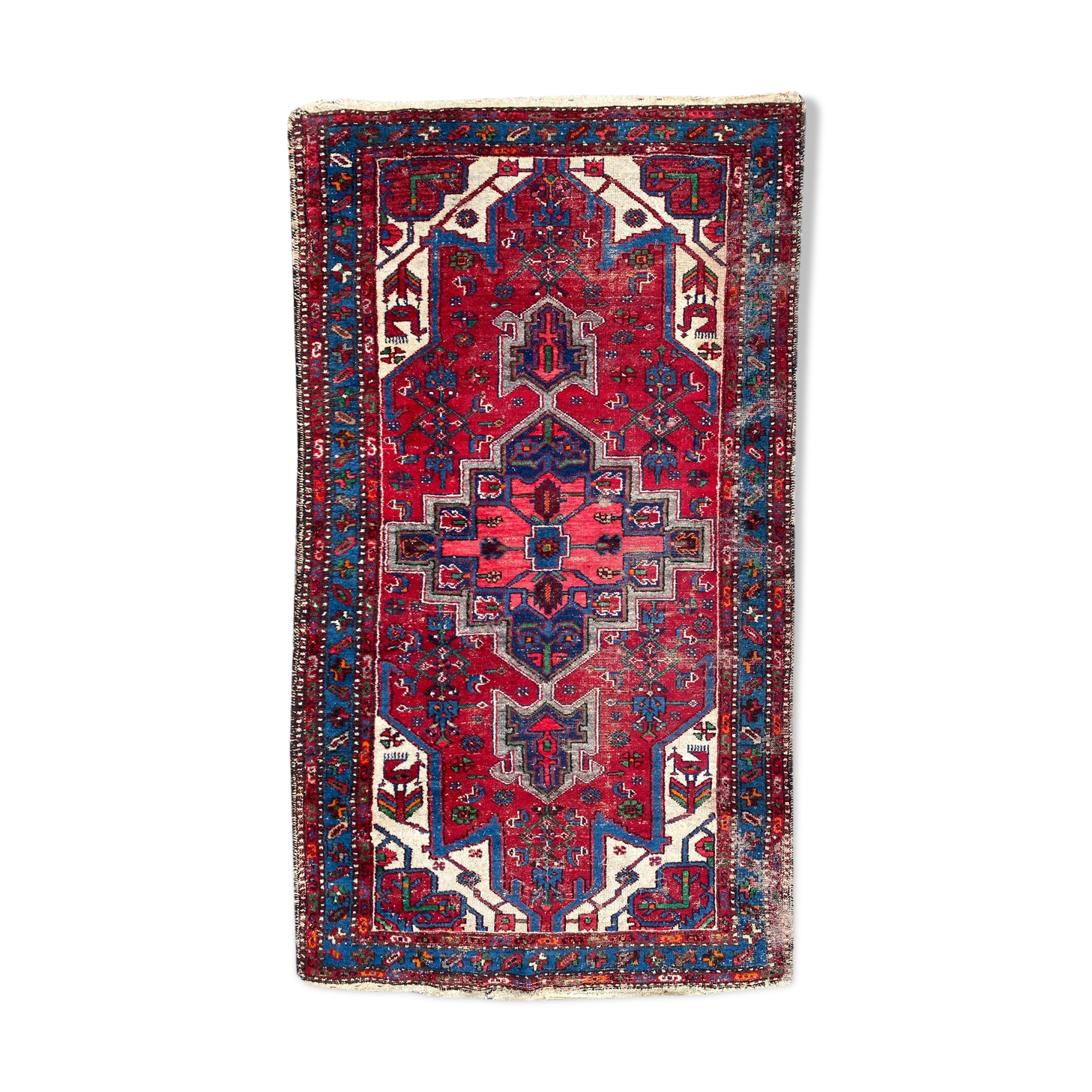 Ancient Persian carpet Hamadan handmade 108x192 cm