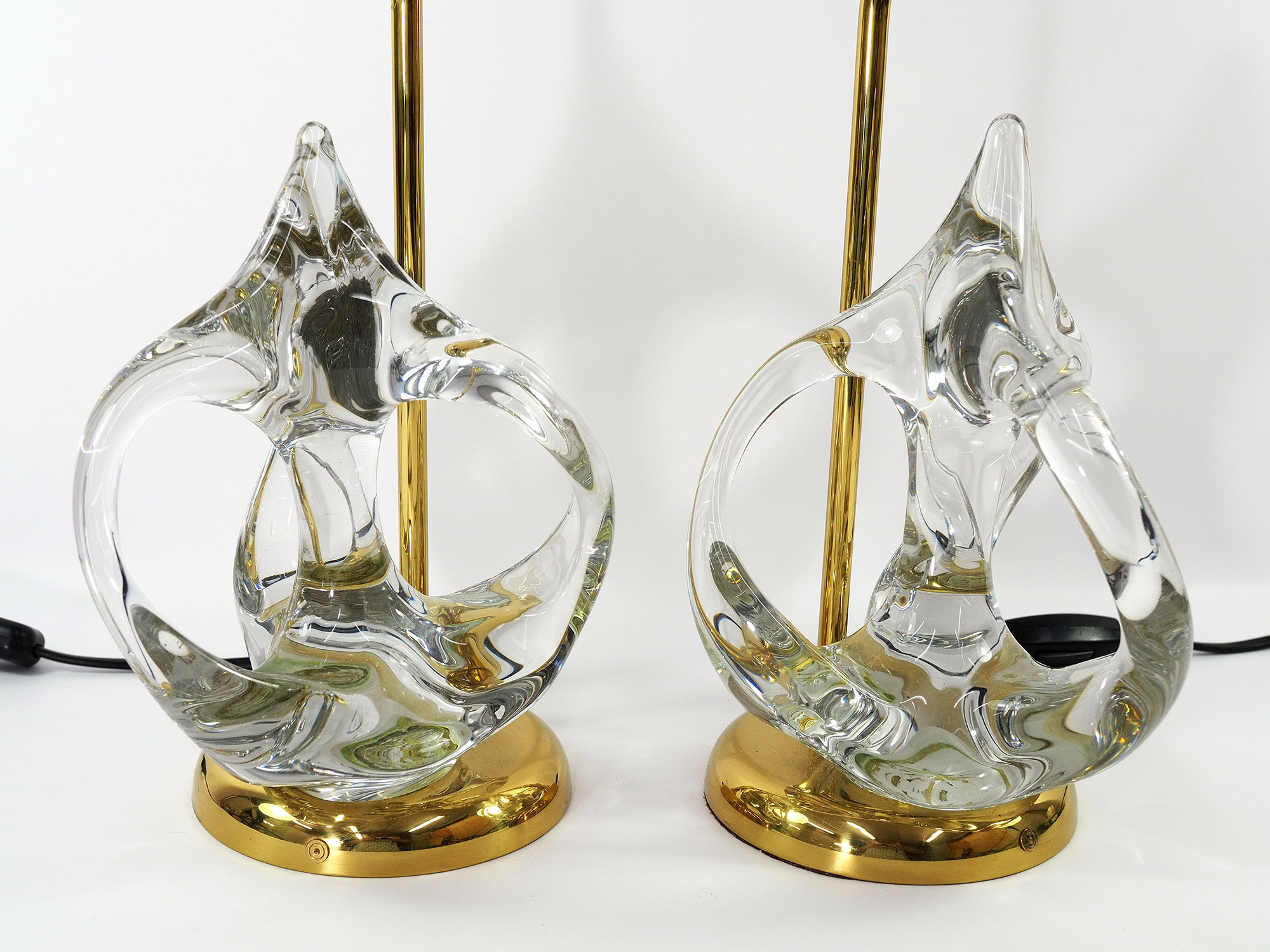 Vintage french crystal and brass lamps