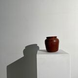Brutalist ochre terracotta pot