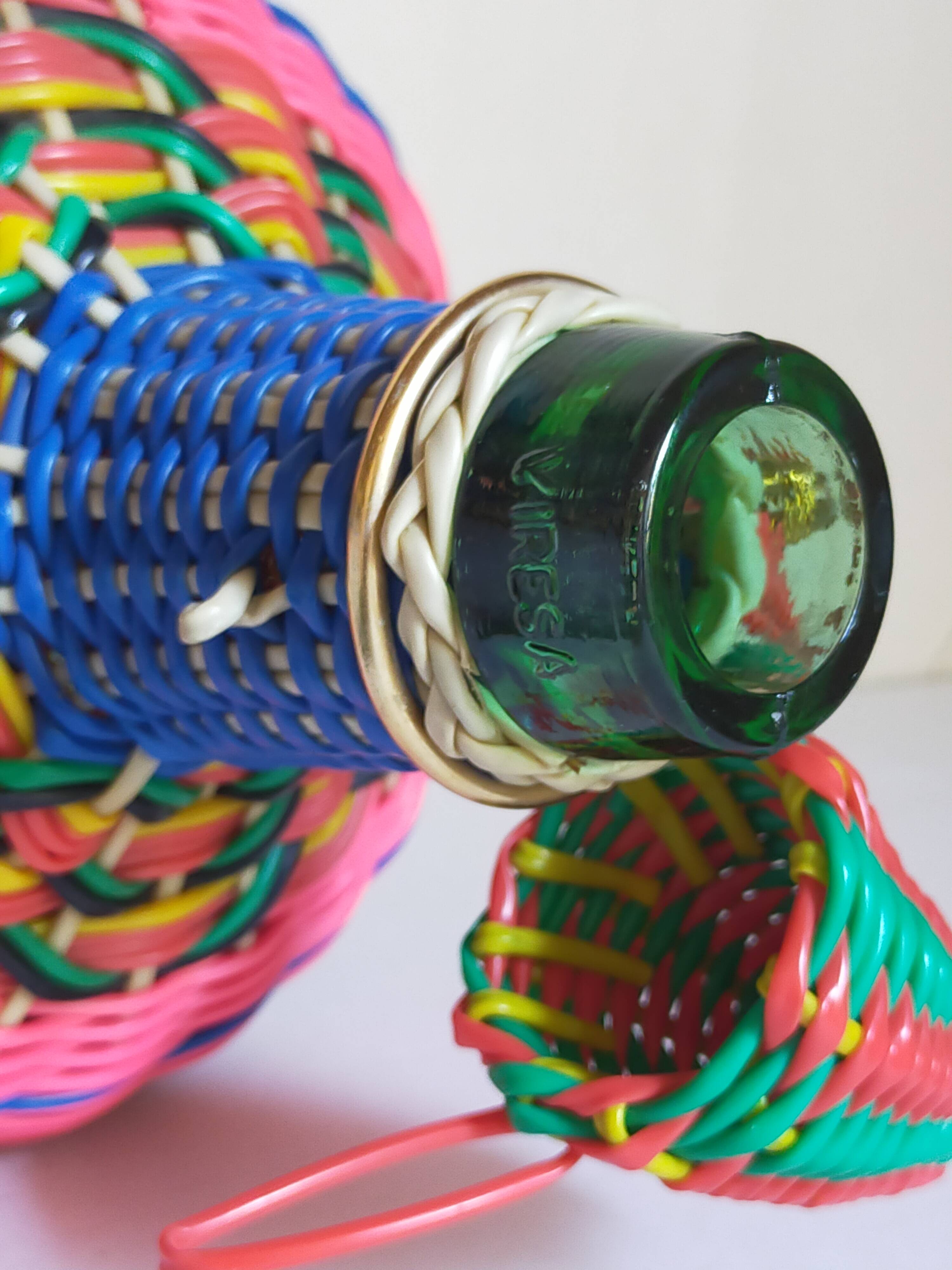 Dame-Jeanne scoubidou vintage 4 liters