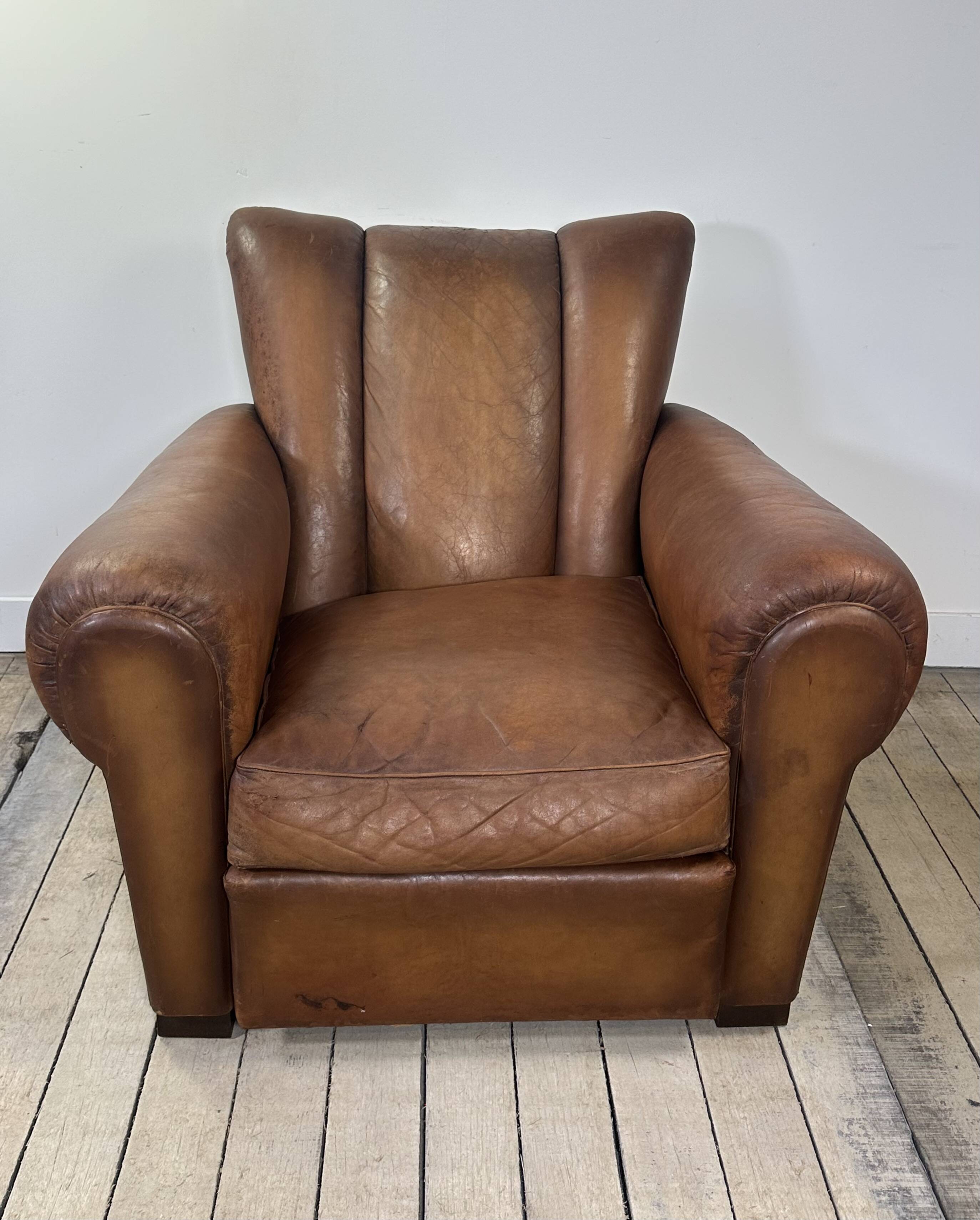 Vintage Leather Club Armchair from the 1950s