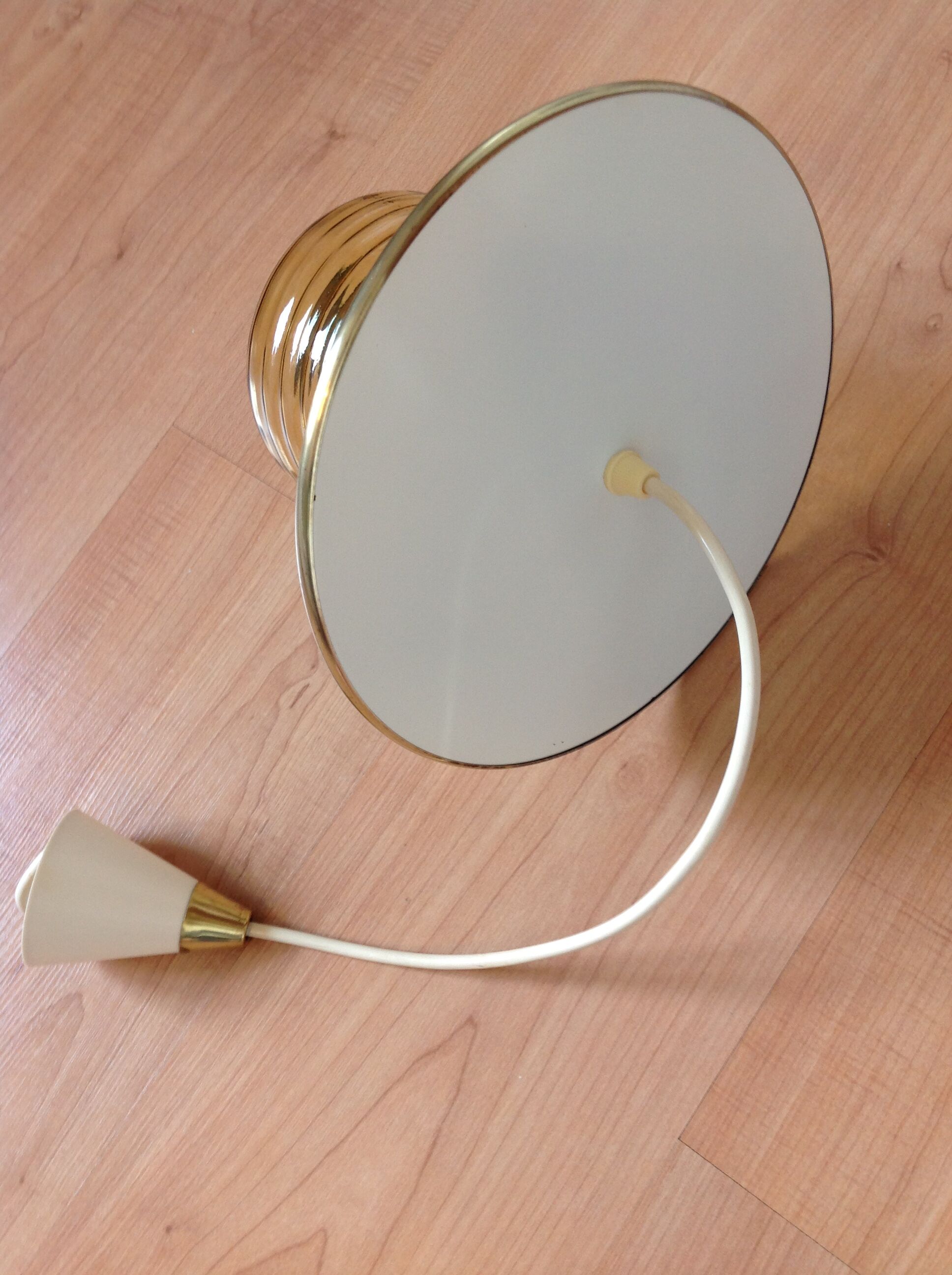 Amber glass / vintage lantern suspension 50s-60s