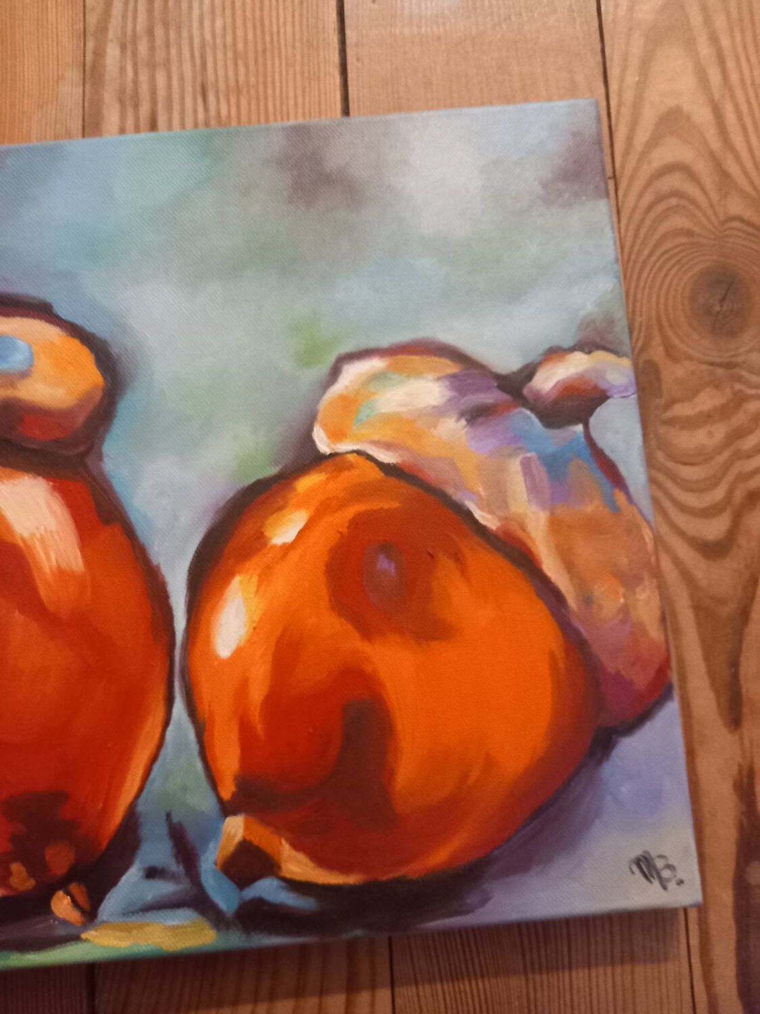 Tableau peint à l'huile " Les glands"