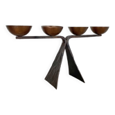 Bougeoir en métal cuivré brutaliste de style Auböck moderniste de 44 cm, Autriche 19