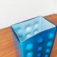 Mid-century German block glass bubble vase by Karl Friedrich Glass.