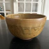 Stoneware salad bowl signed jg