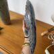 Shell-shaped ceramic catchall.