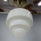 1930s Art Deco Brass and Opaline Glass Flush Mount, Czech