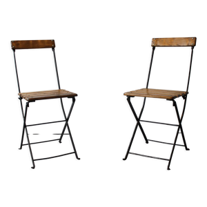 Paire de chaises de bistrot pliables,