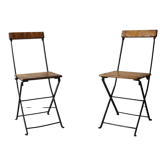 Pair of folding bistro chairs, France, 1930