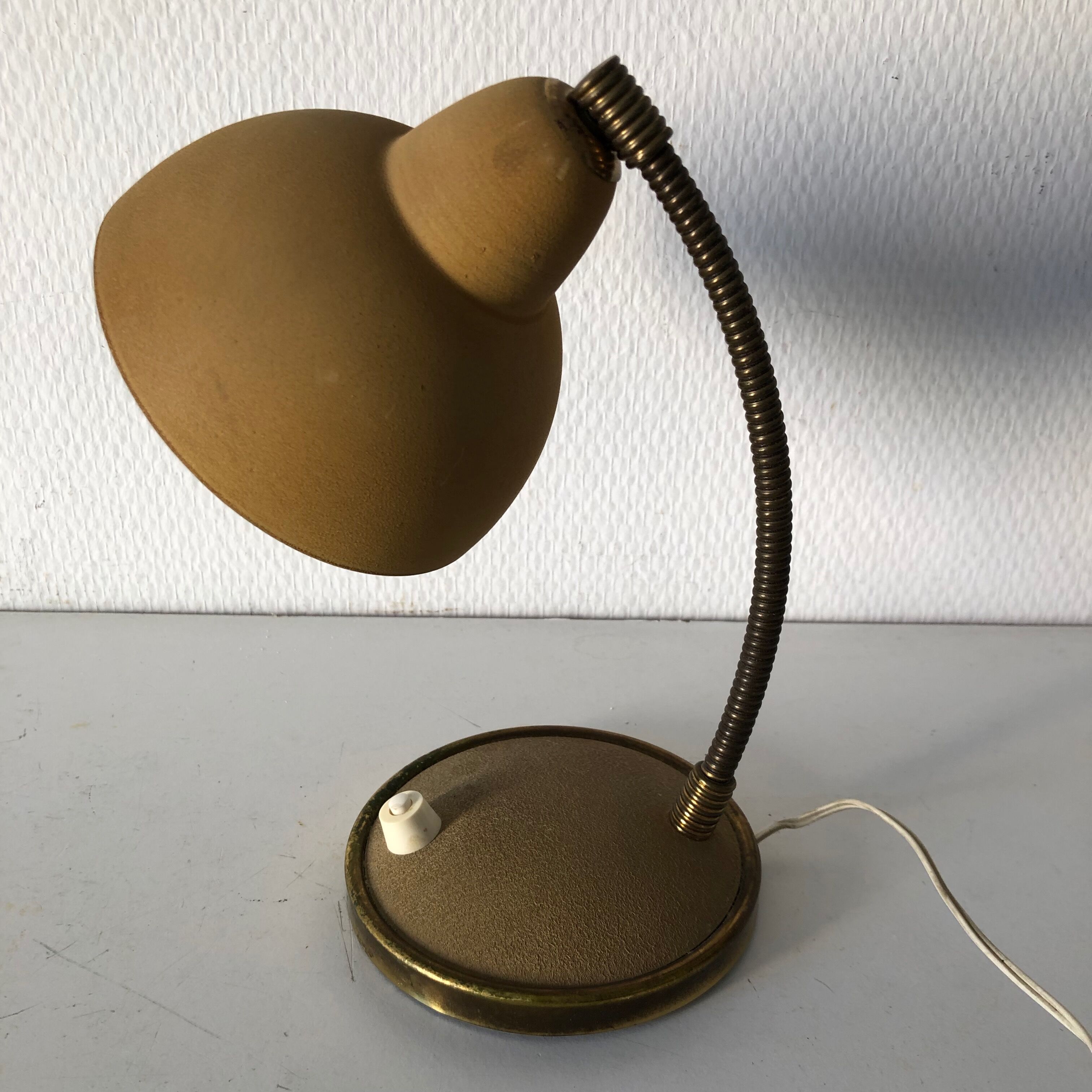 Desk lamp honey and Golden 20cm vintage 1950