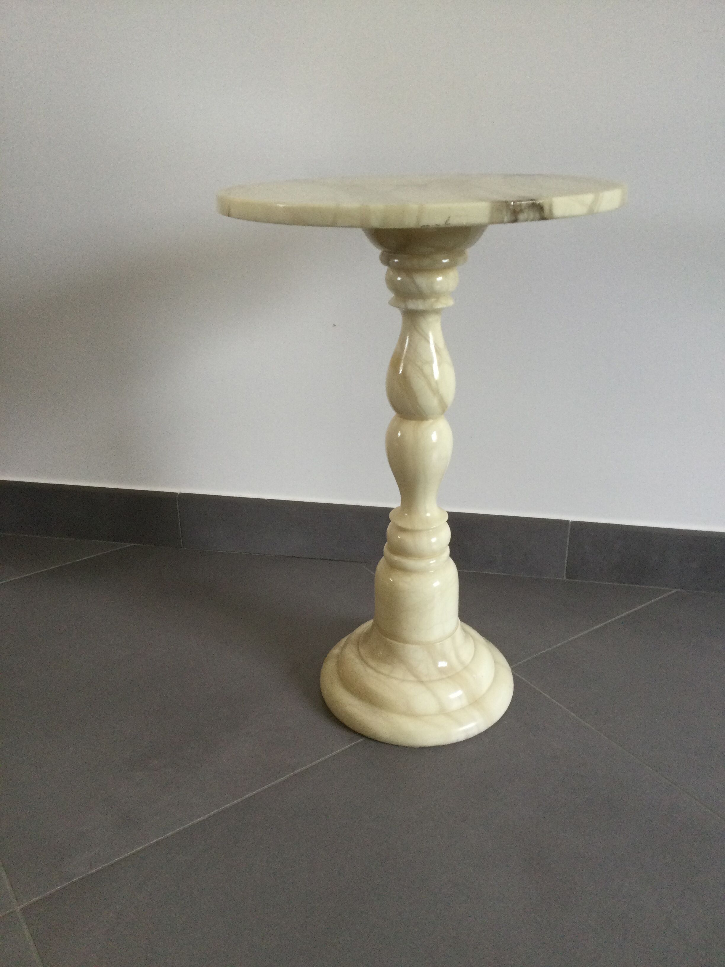 Alabaster pedestal table