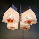 Mazzega cubic chandelier, Space Age style, 70s