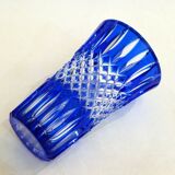 Cobalt blue cut vase