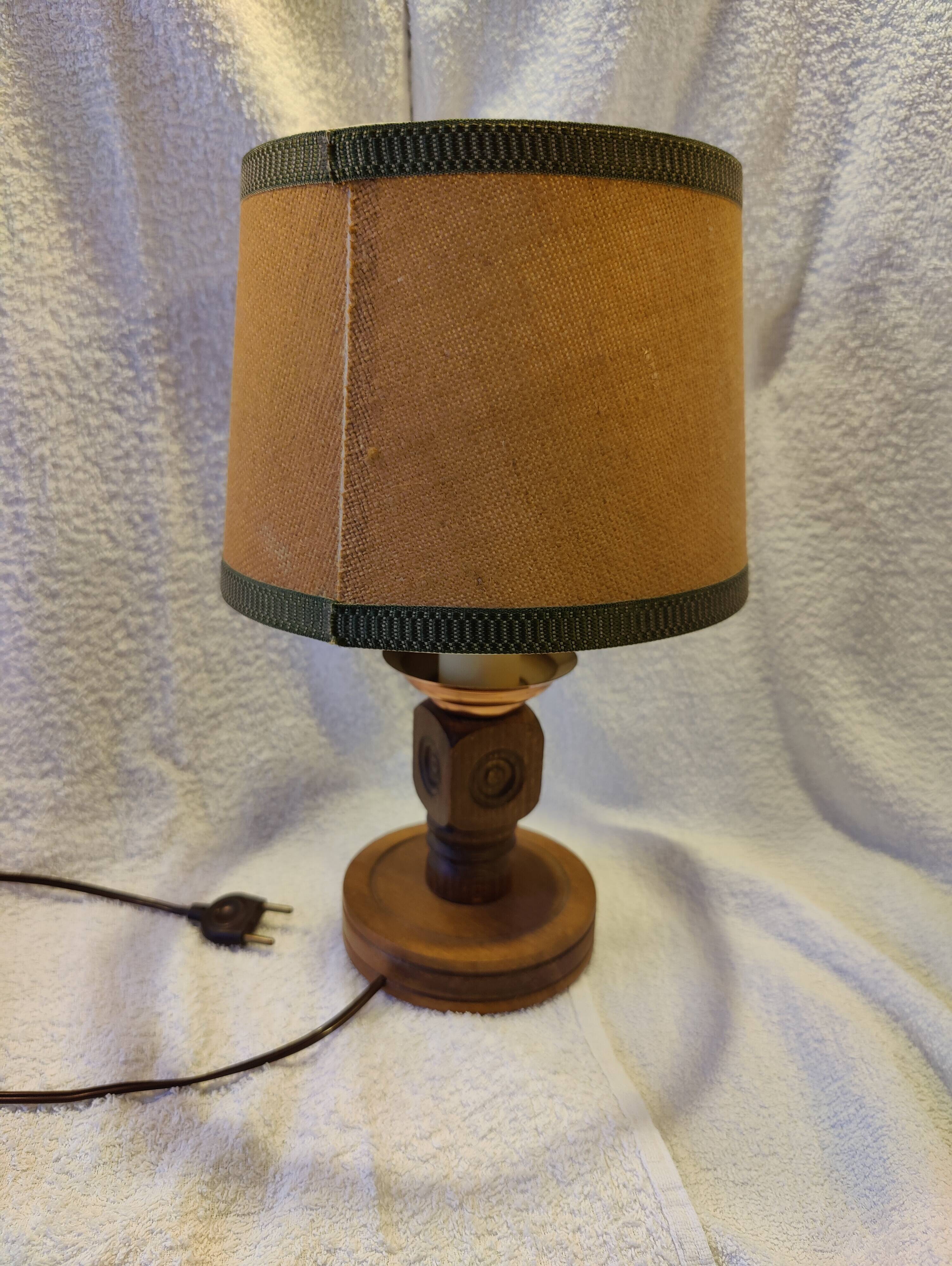 Lampe bois basque style Charles Dudouyt