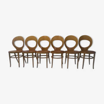 Suite de 6 chaises de bistrot Baumann modèle Mouette