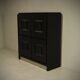 Brutalist Cabinet with Graphic Patterned Doors Belgium 1970s