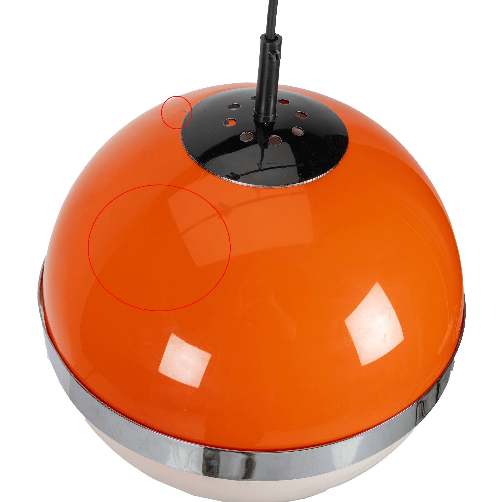Orange Space Age Ball Sphere Pendant Lamp