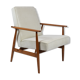 Fauteuil d’origine vintage « Fox » conçu par H. Lis années 1970, tissu beige, entièrement rénové
