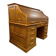 Vintage American wooden desk with curtain.