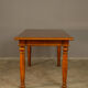 Upholstered damask table and 4 cherry chairs from the 80s