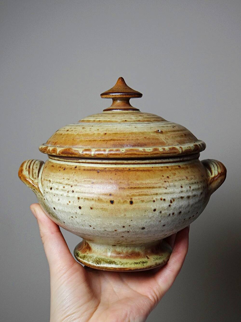 Glazed stoneware pot, Prudhomme La Borne vintage 60s-70s