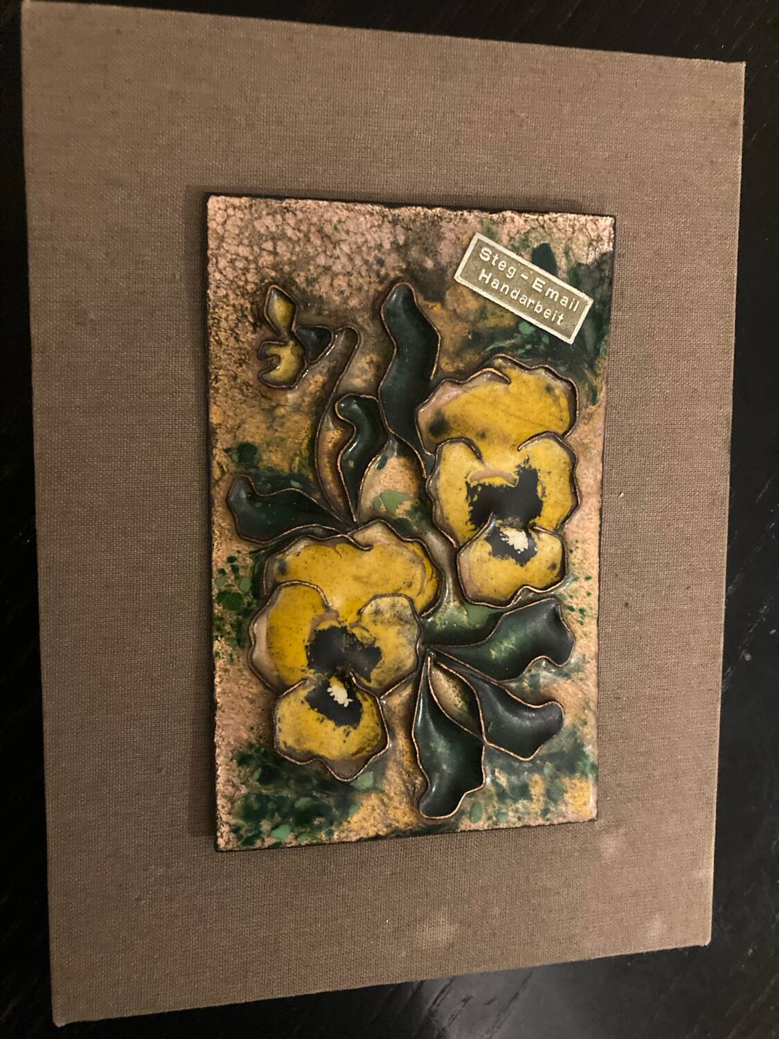 Small enamelled cloisonné panel