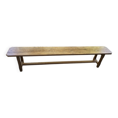 Banc de ferme en bois massif chêne 220cm pour table de ferme rustique 1950