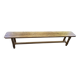 Solid oak farmhouse bench 220cm for rustic farmhouse table 1950