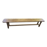 Solid oak farmhouse bench 220cm for rustic farmhouse table 1950