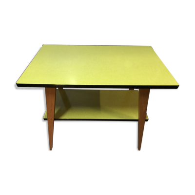Table en Formica jaune 2 plateaux, 50’s