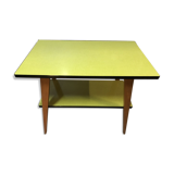 Table en Formica jaune 2 plateaux, 50’s