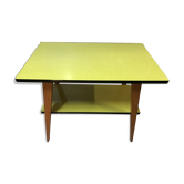 Table en Formica jaune 2 plateaux, 50’s