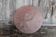 Vintage Art Deco ceiling light, bowl suspension with leaf patterns, pink.