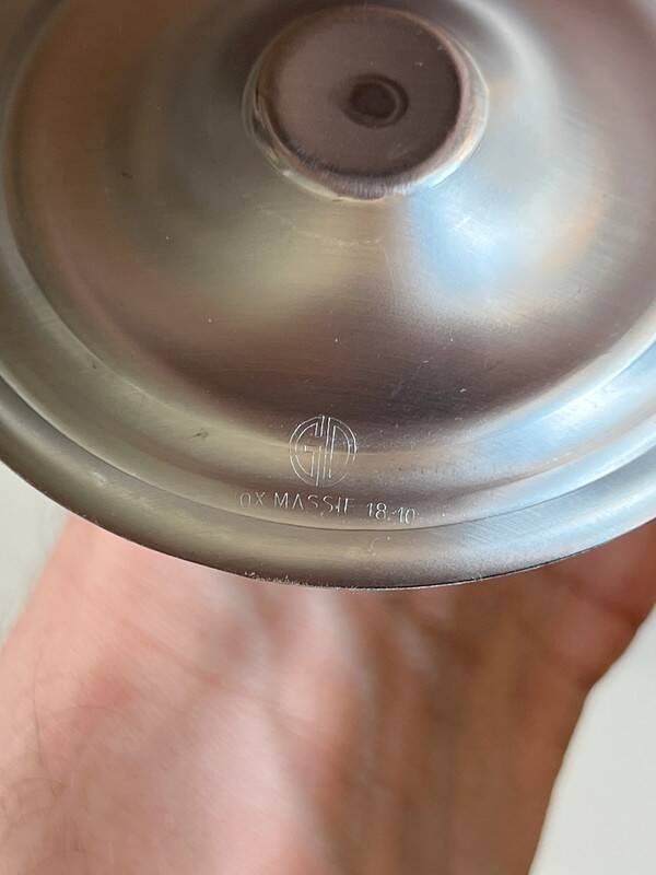 Set of 6 vintage Guy Degrenne stainless steel ice cream or sorbet cups