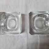 Pair of table candle holders, crystal from 1970