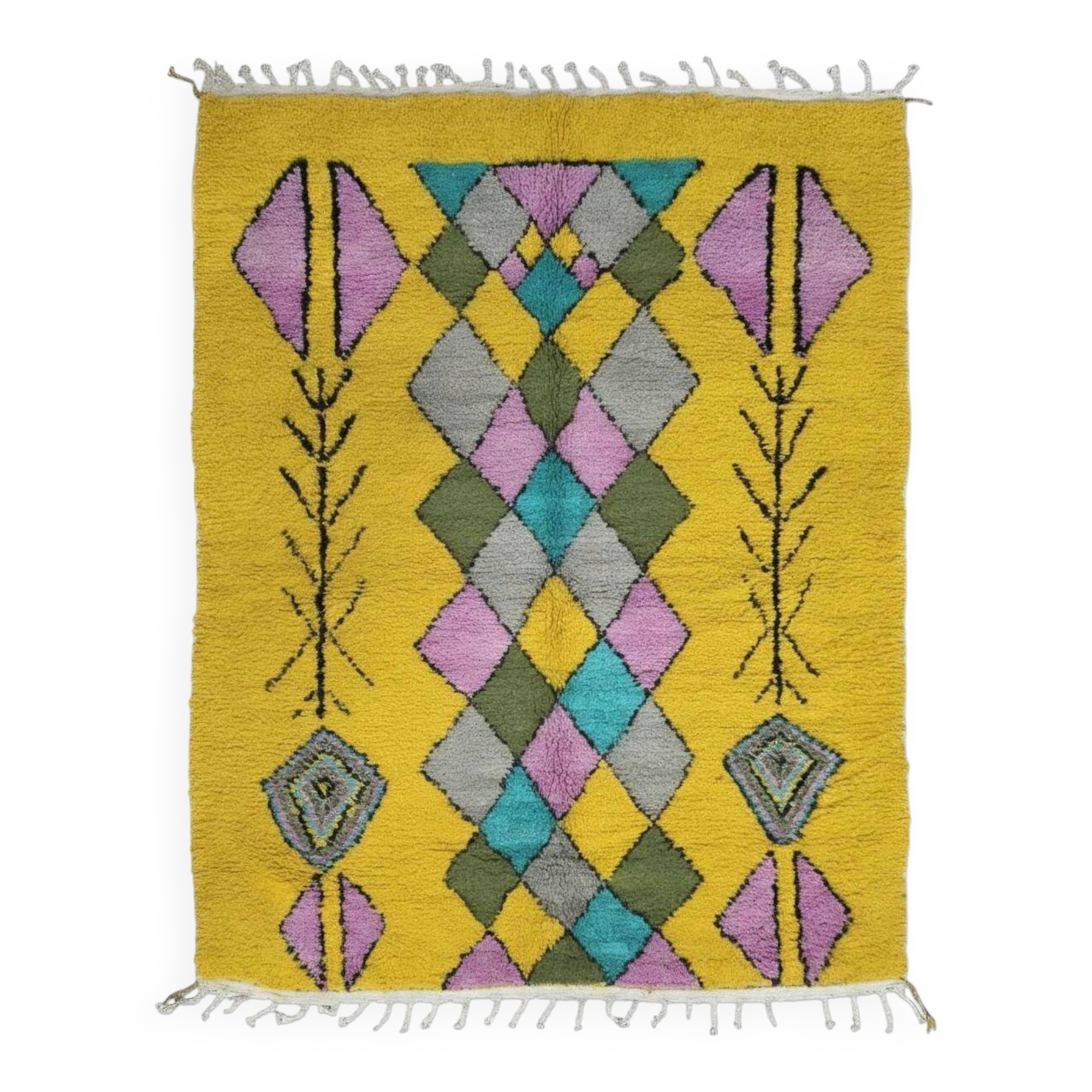 Tapis jaune Berbère - 254 x 190 cm