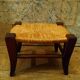 Child's straw chair and oak stool