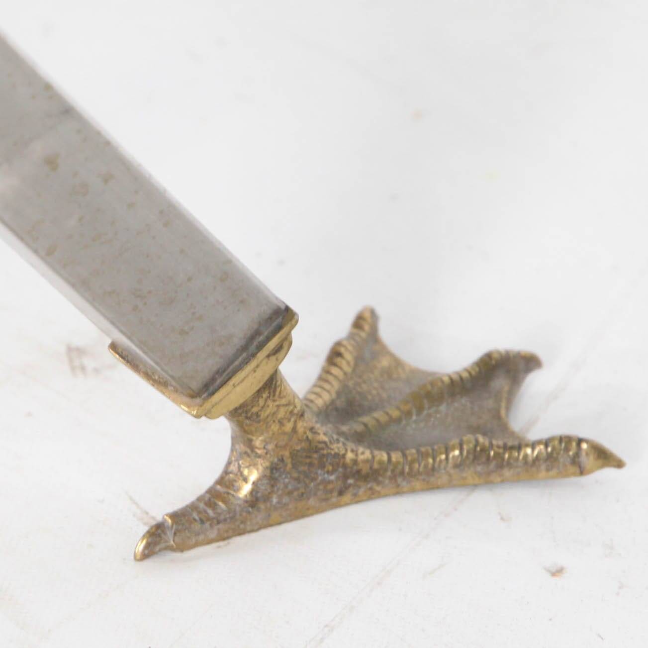 Stainless steel and brass table