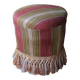 Small vintage stool / pouffe with fringes, boudoir style.