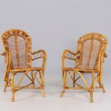 2 fauteuils bambou “wicker chairs”