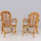 2 bamboo armchairs "wicker chairs"