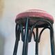 Black stool sitting in velvet rose