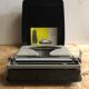 Old writing machine polyjo super 75 bakelite grey + vintage black trunk